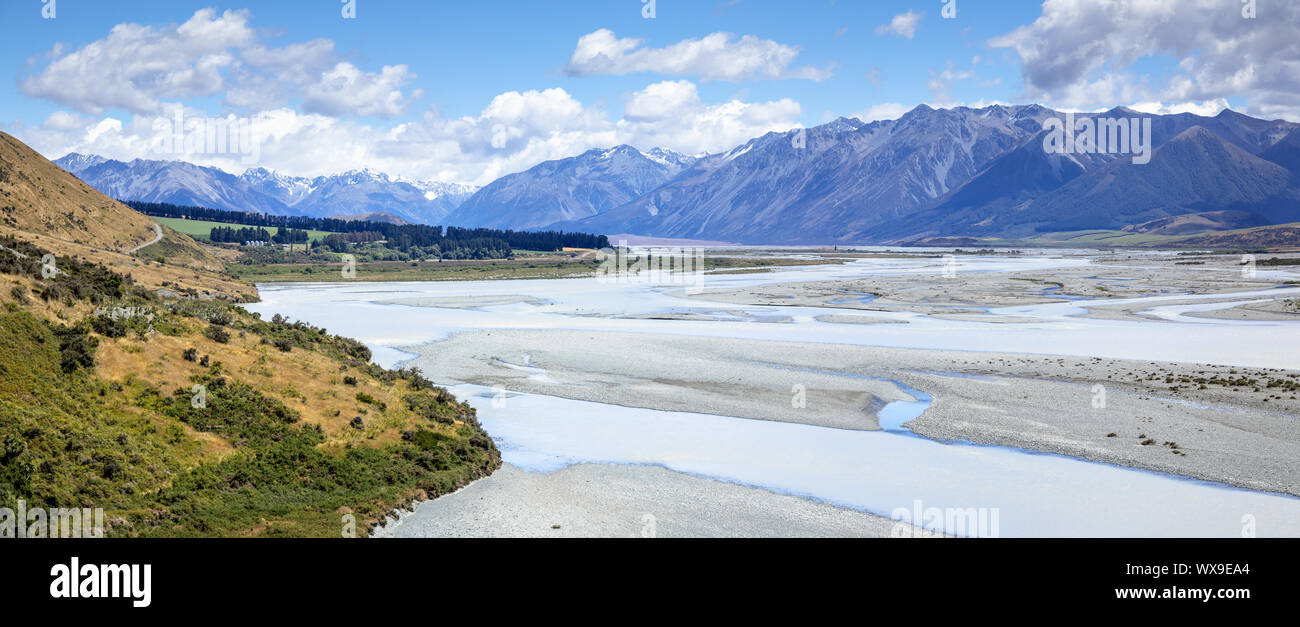 Berge Alpen Landschaft im Süden von Neuseeland Stockfoto