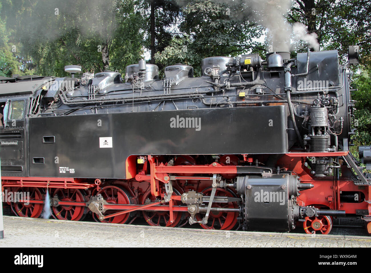 Eine alte Schmalspur Dampflok Stockfoto