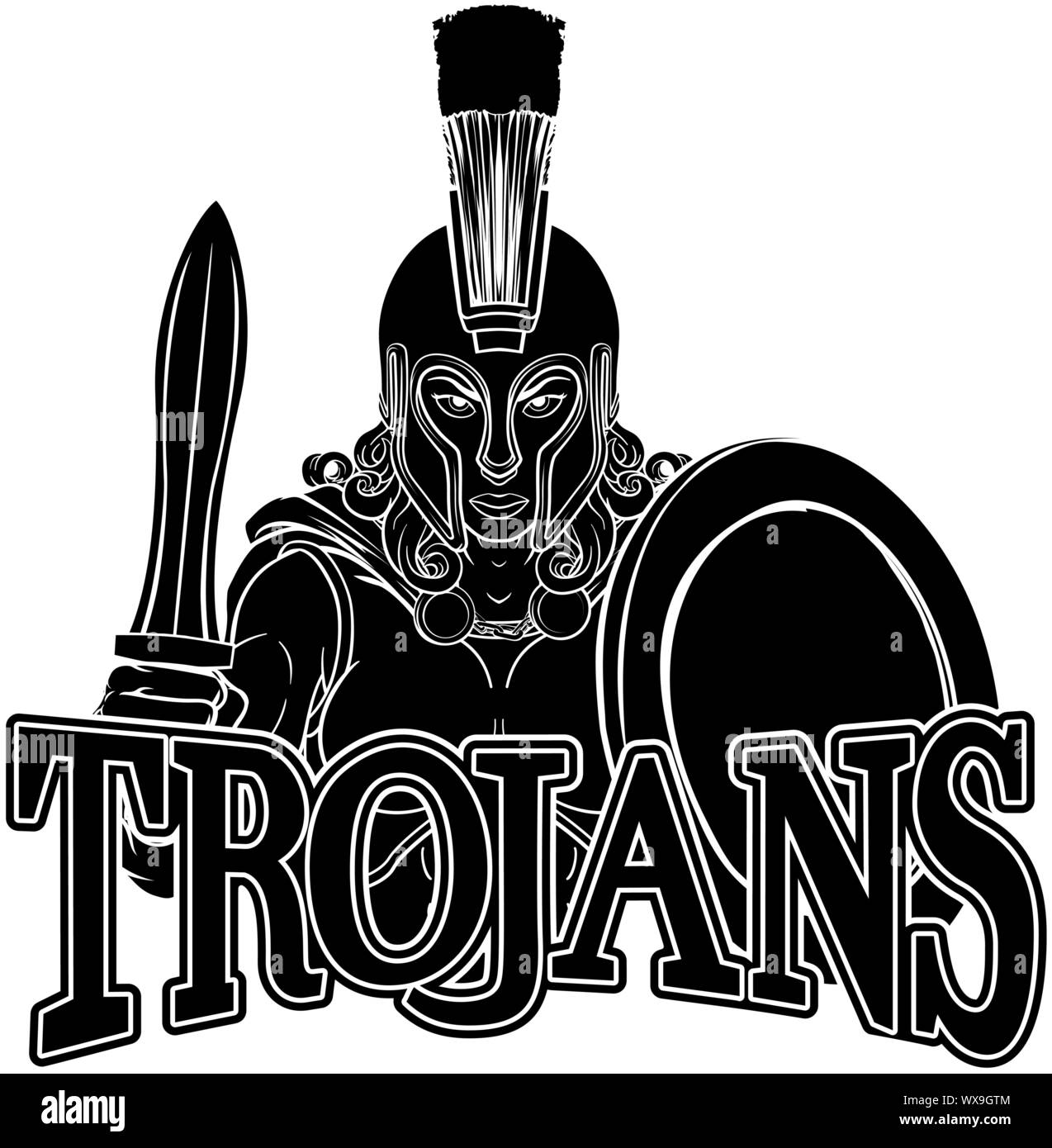Spartan Trojan weiblichen Krieger Gladiator Frau Stock Vektor