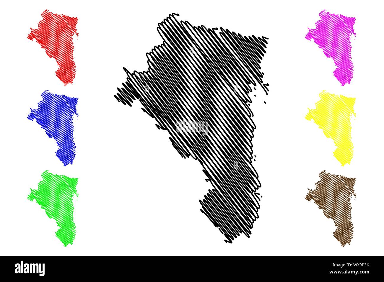 Gavleborg County (Grafschaften von Schweden, Königreich Schweden) Karte Vektor-illustration, kritzeln Skizze Gävleborg Karte Stock Vektor