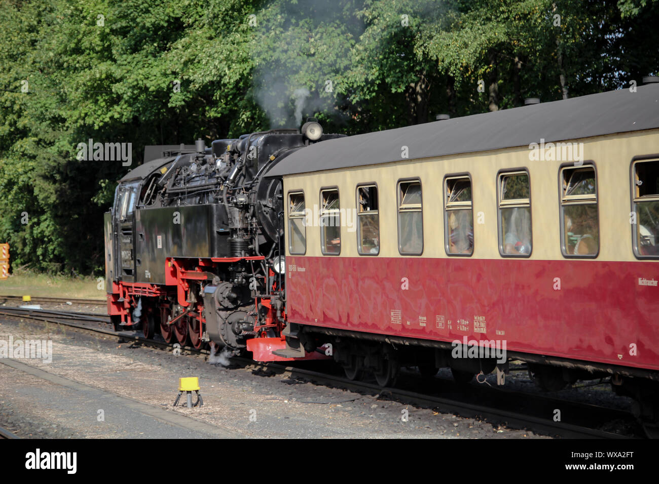 Eine alte Schmalspur Dampflok Stockfoto