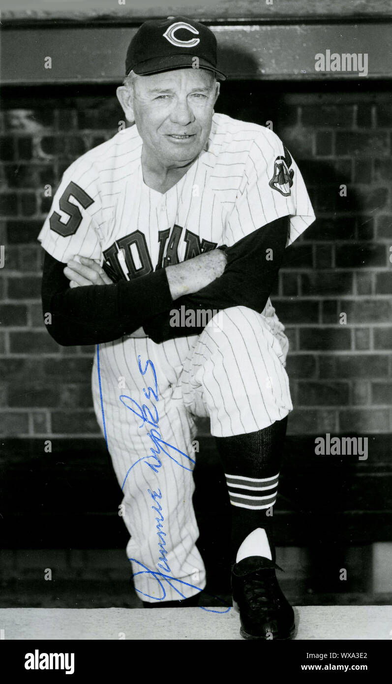 Jimmy Deiche war der Manager von den Baltimore Orioles in den frühen 1950er Jahren nach einer Hall of Fame Karriere als Spieler. Stockfoto