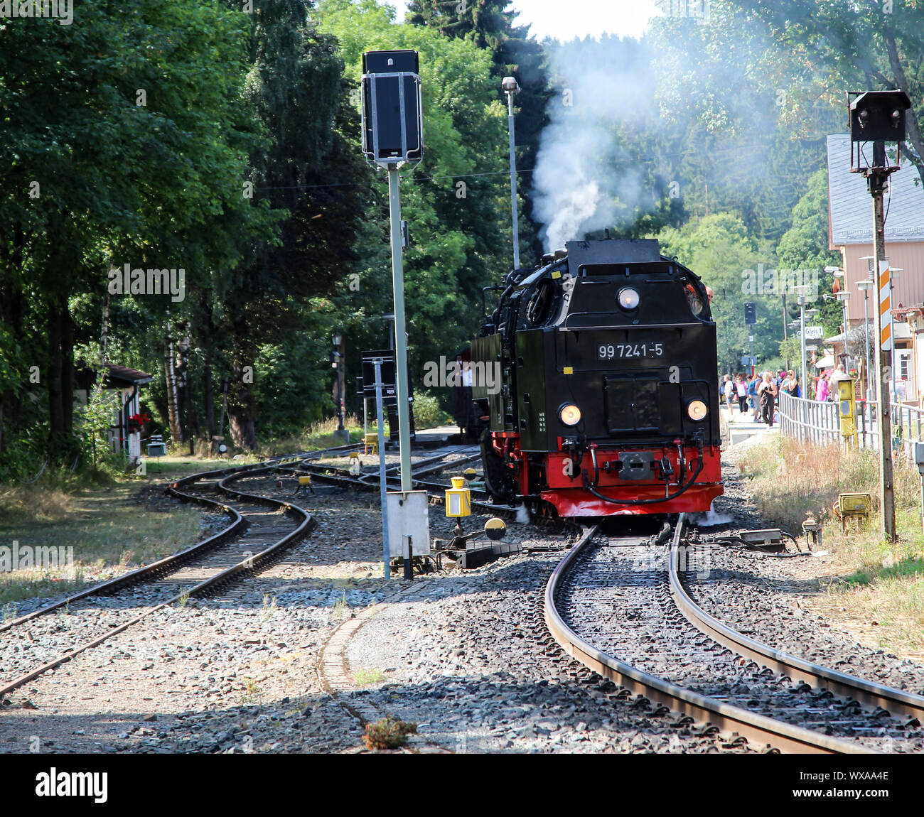 Eine alte Schmalspur Dampflok Stockfoto