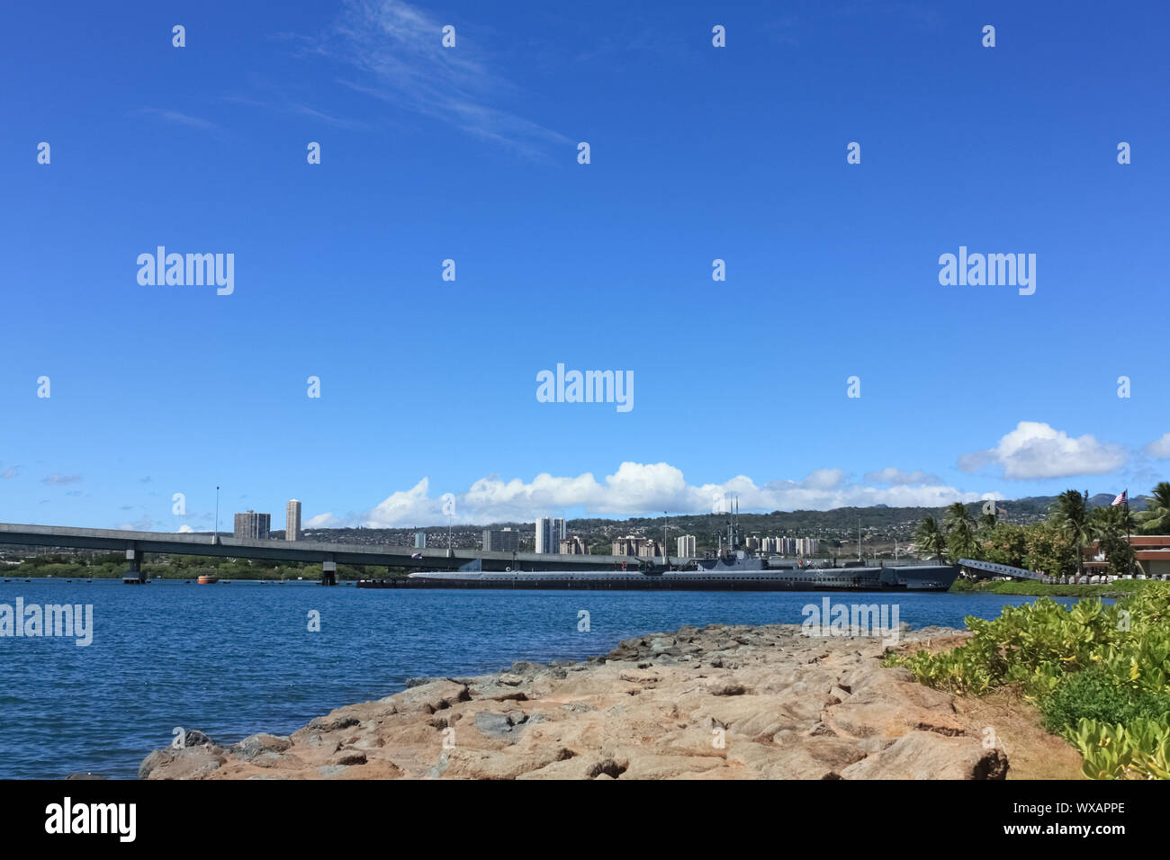 Pearl Harbor Landschaft Stockfoto