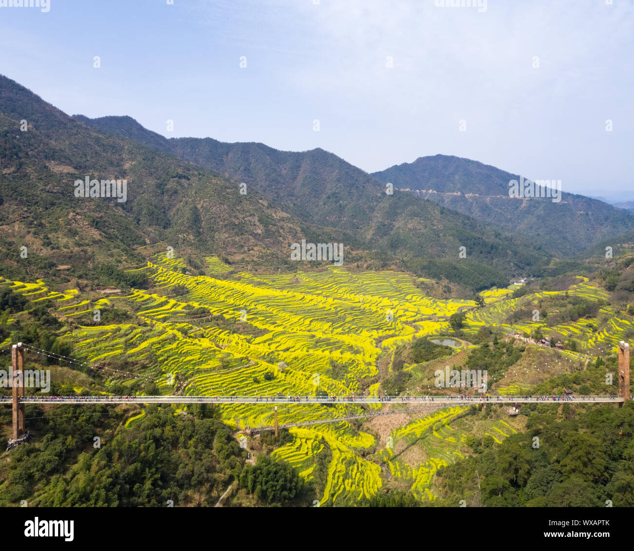 Wuyuan Frühling Landschaft von huangling Dorf Stockfoto