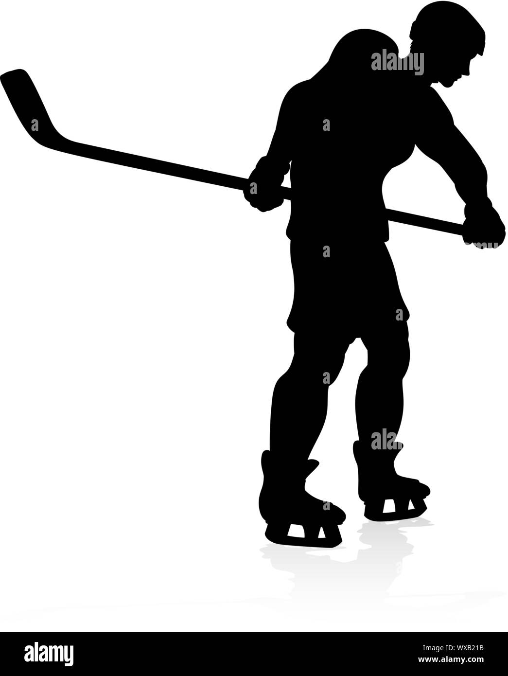 Eishockey Sport Player Silhouette Stock Vektor