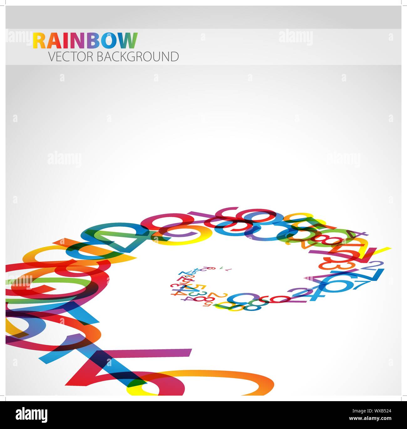 3D abstrakt Hintergrund mit bunten Regenbogen zahlen Stock Vektor