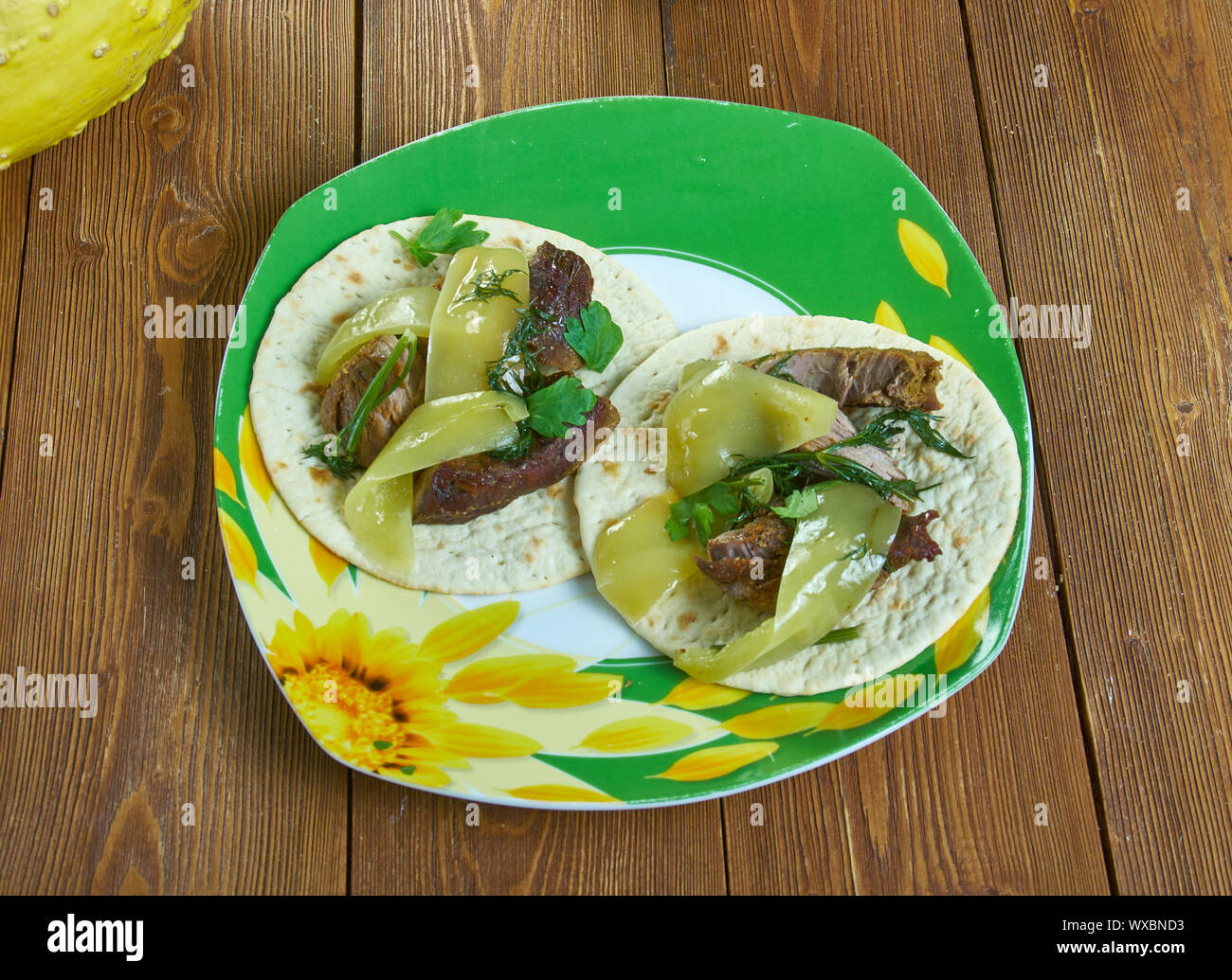 Ribeye Steak Tacos Stockfoto