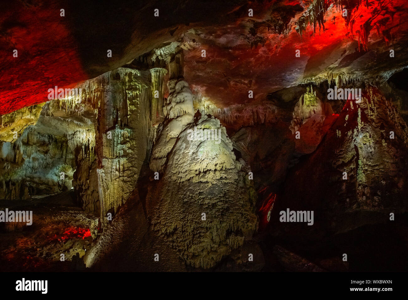 Rote Led in Prometheus Höhle Stockfoto