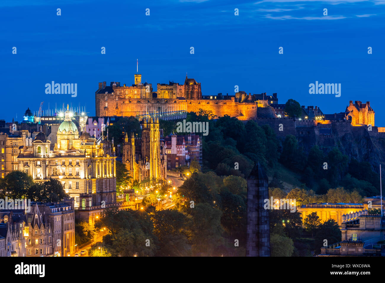Edinburgh-Sonnenuntergang Stockfoto