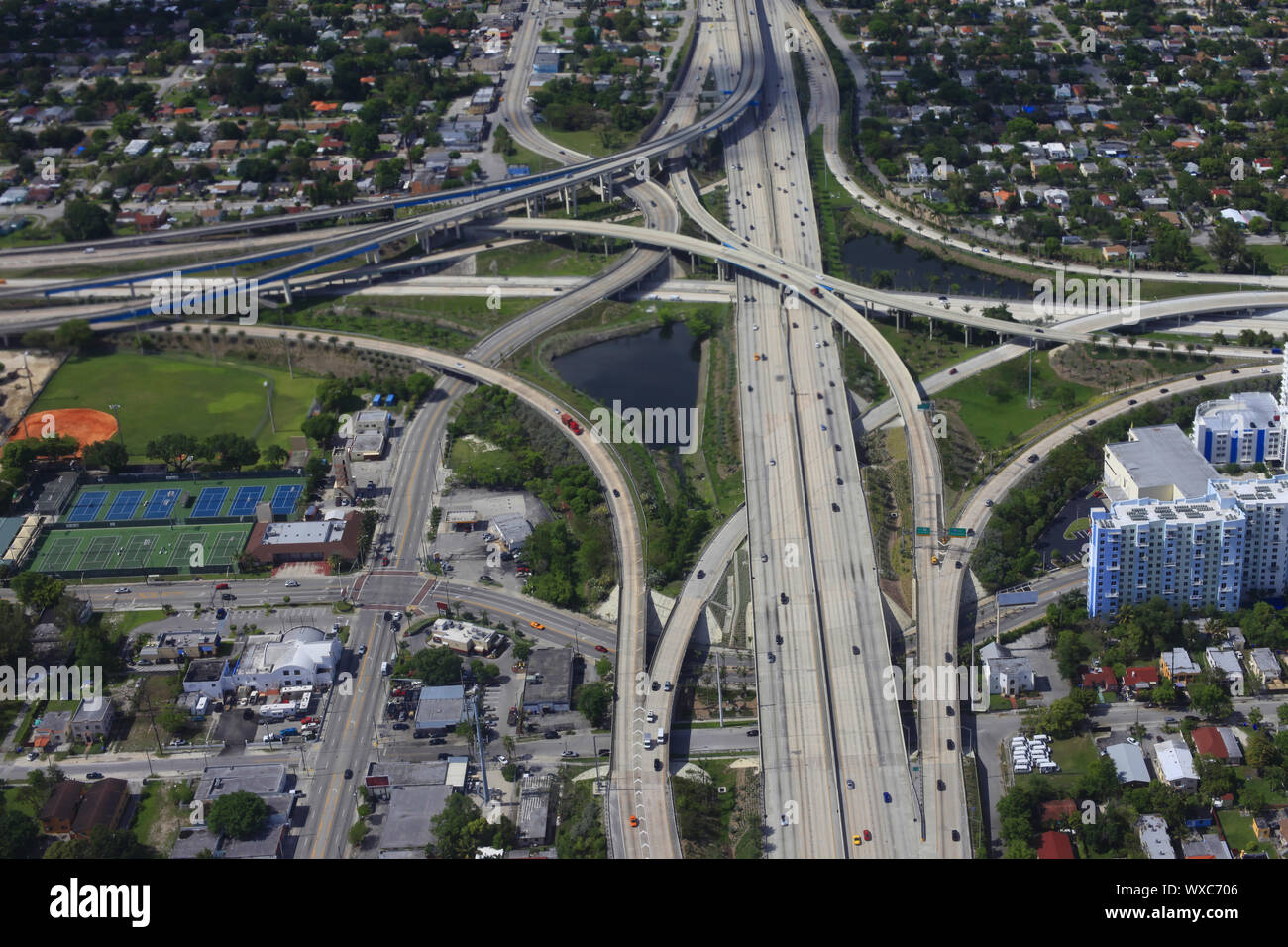 Straßen Kreuzung in Miami Stockfoto