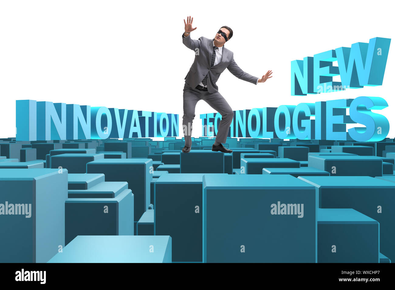 Geschäftsmann in neue Technologien Konzept Stockfoto