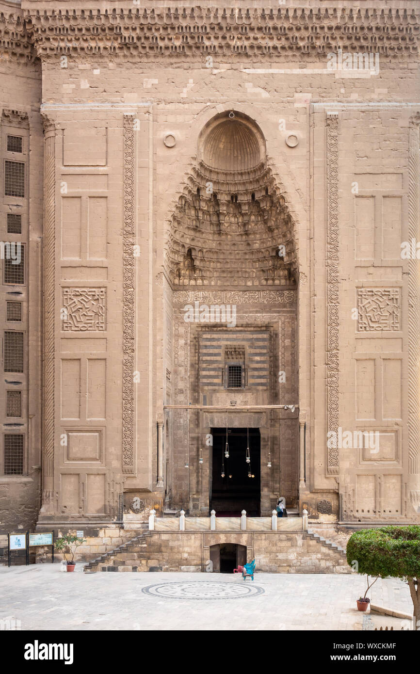 Die beiden Moscheen Al-Rifa "Ich" und "Sultan Hassan in Kairo Ägypten Stockfoto