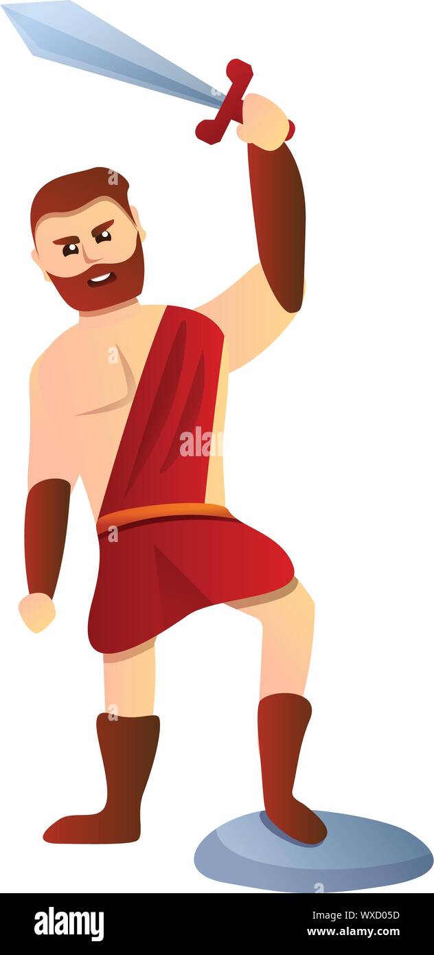Antike gladiator Symbol. Cartoon des antiken gladiator Vektor Symbol für Web Design auf weißem Hintergrund Stock Vektor