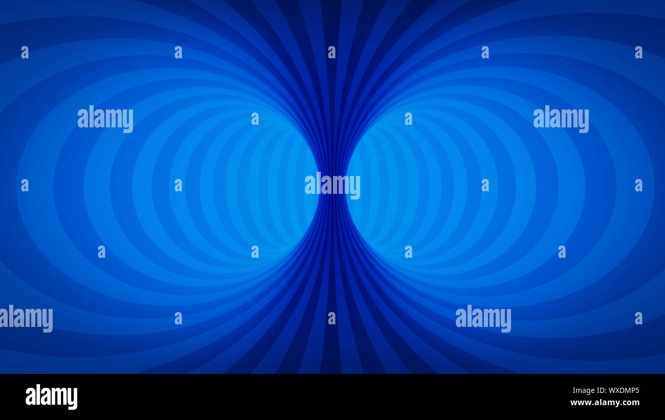 Optische Illusion blue Tunnel Stockfoto
