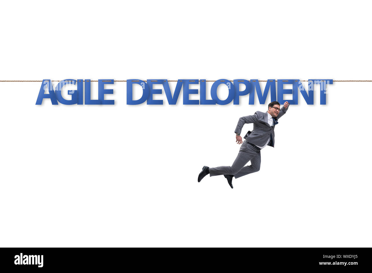 Agile transformation Konzept mit Geschäftsmann auf engen r Stockfoto