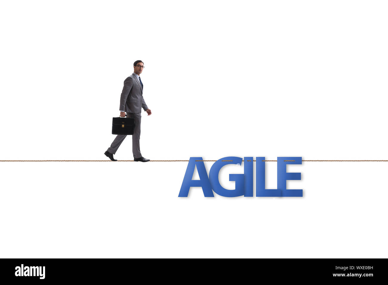 Agile transformation Konzept mit Geschäftsmann auf engen r Stockfoto