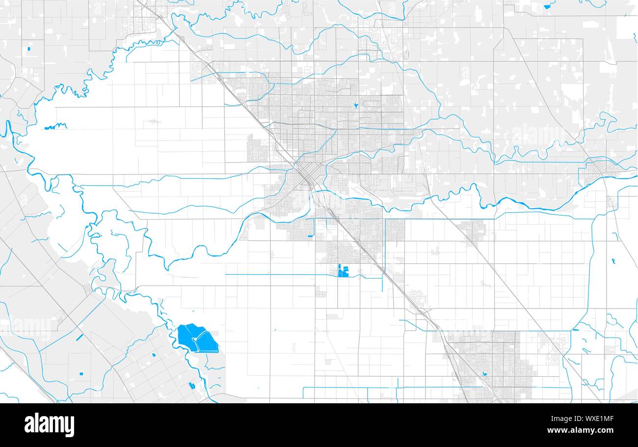 Reich detaillierte Vektor Lageplan von Modesto, Kalifornien, USA. Karte Vorlage für Wohnkultur. Stock Vektor