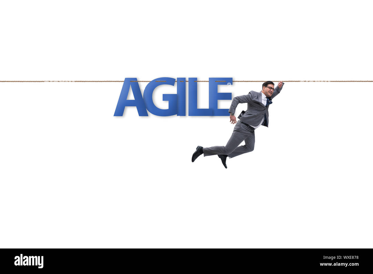 Agile transformation Konzept mit Geschäftsmann auf engen r Stockfoto
