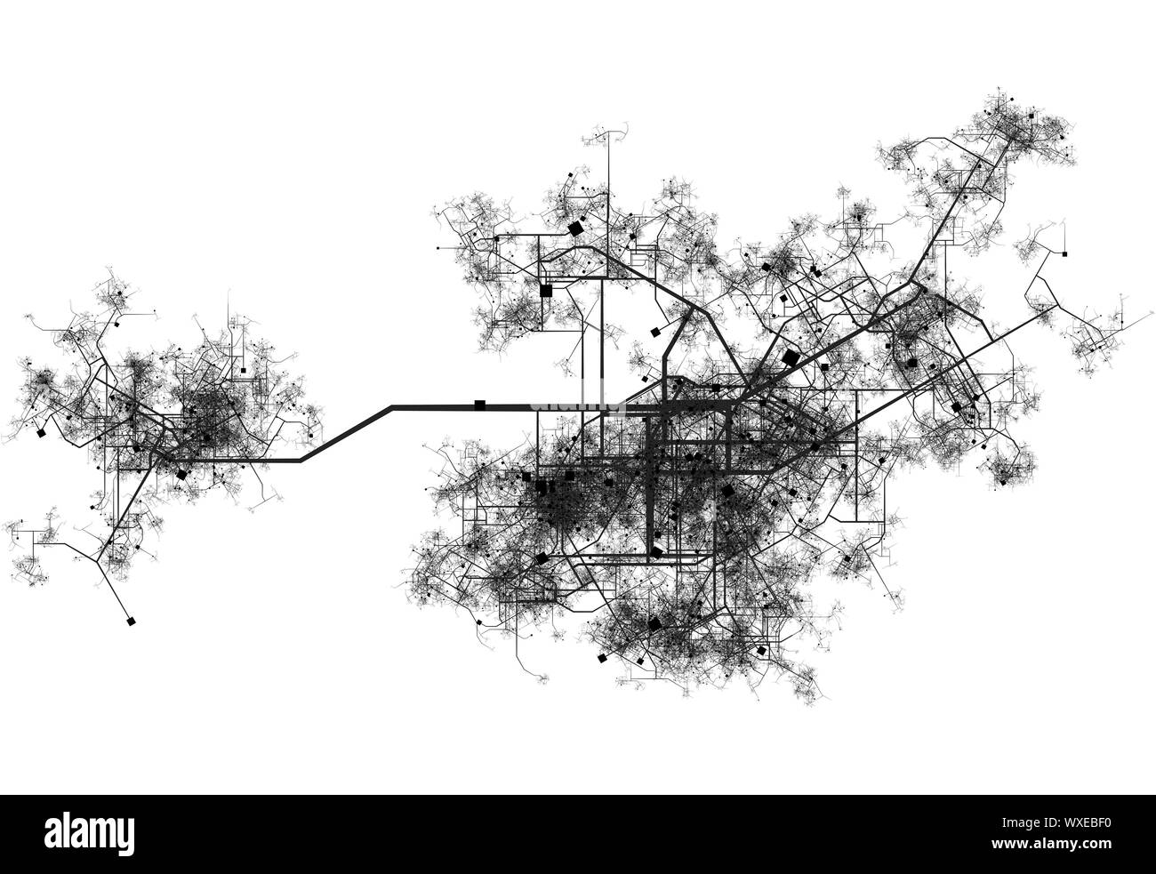 Verkehrsmittel Karte Plan der Stadt Stockfoto