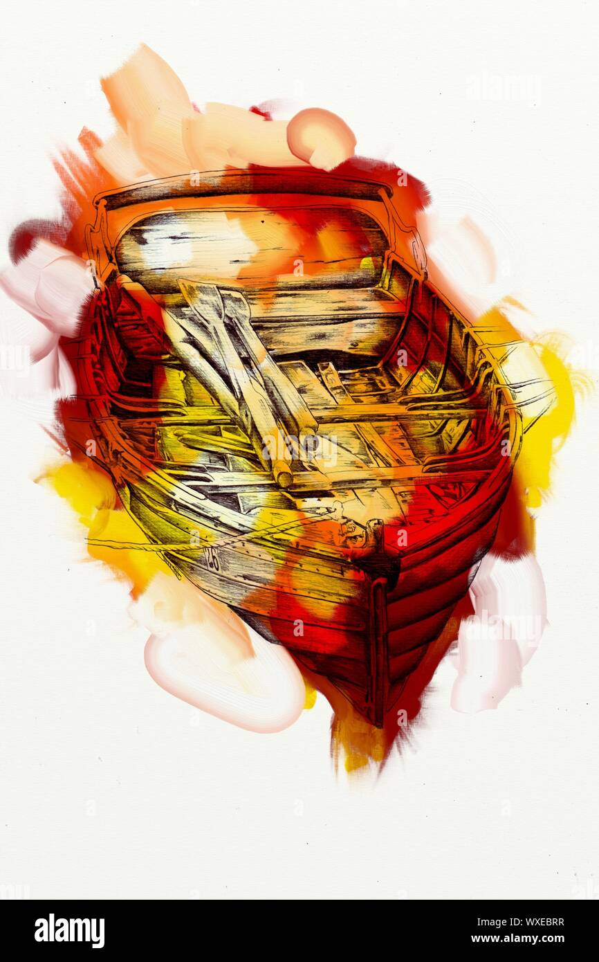  Altes Schiff gemalt, Öl art Illustration Stockfotografie - Alamy Bildidee 