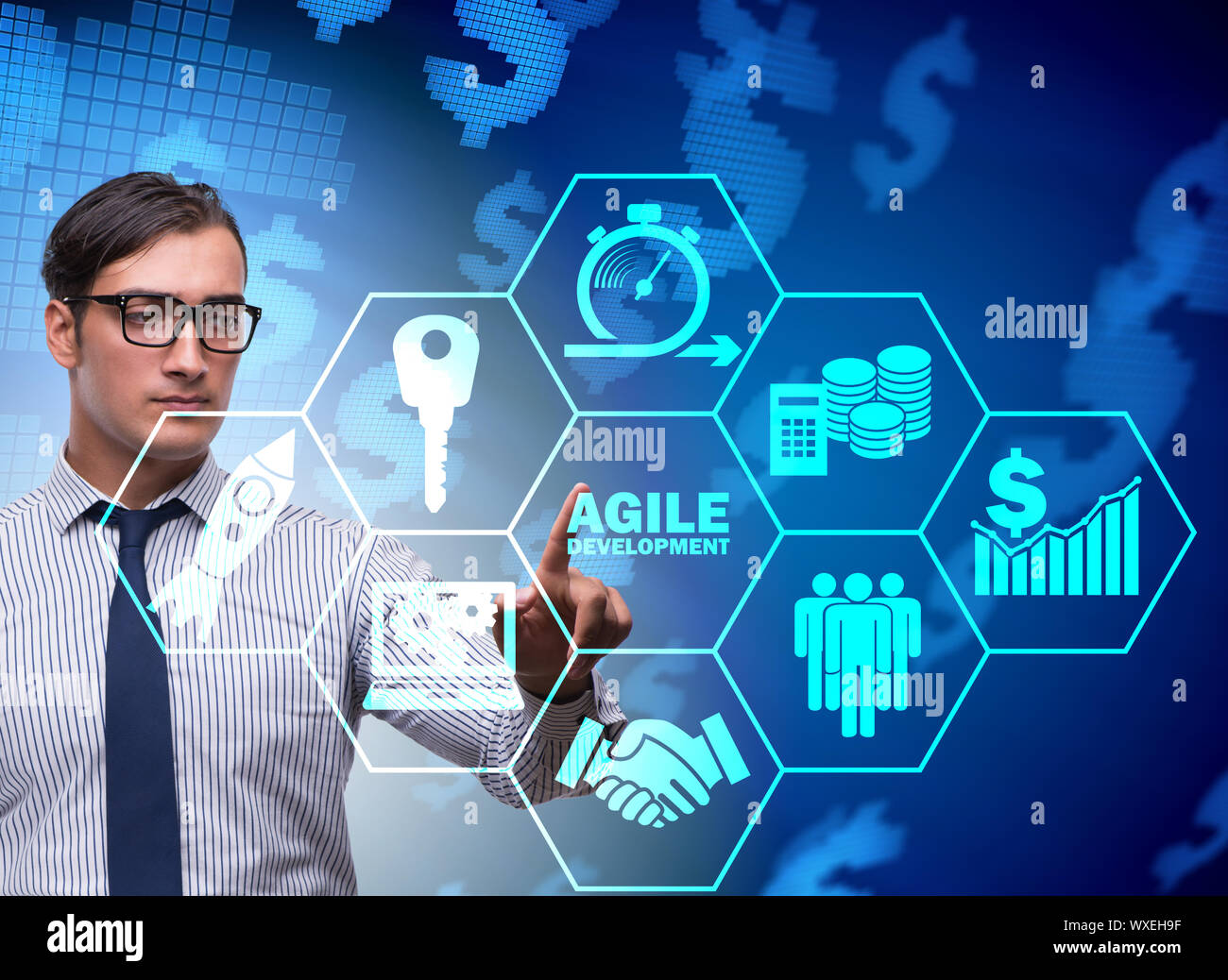 Konzept der agilen Softwareentwicklung Stockfoto