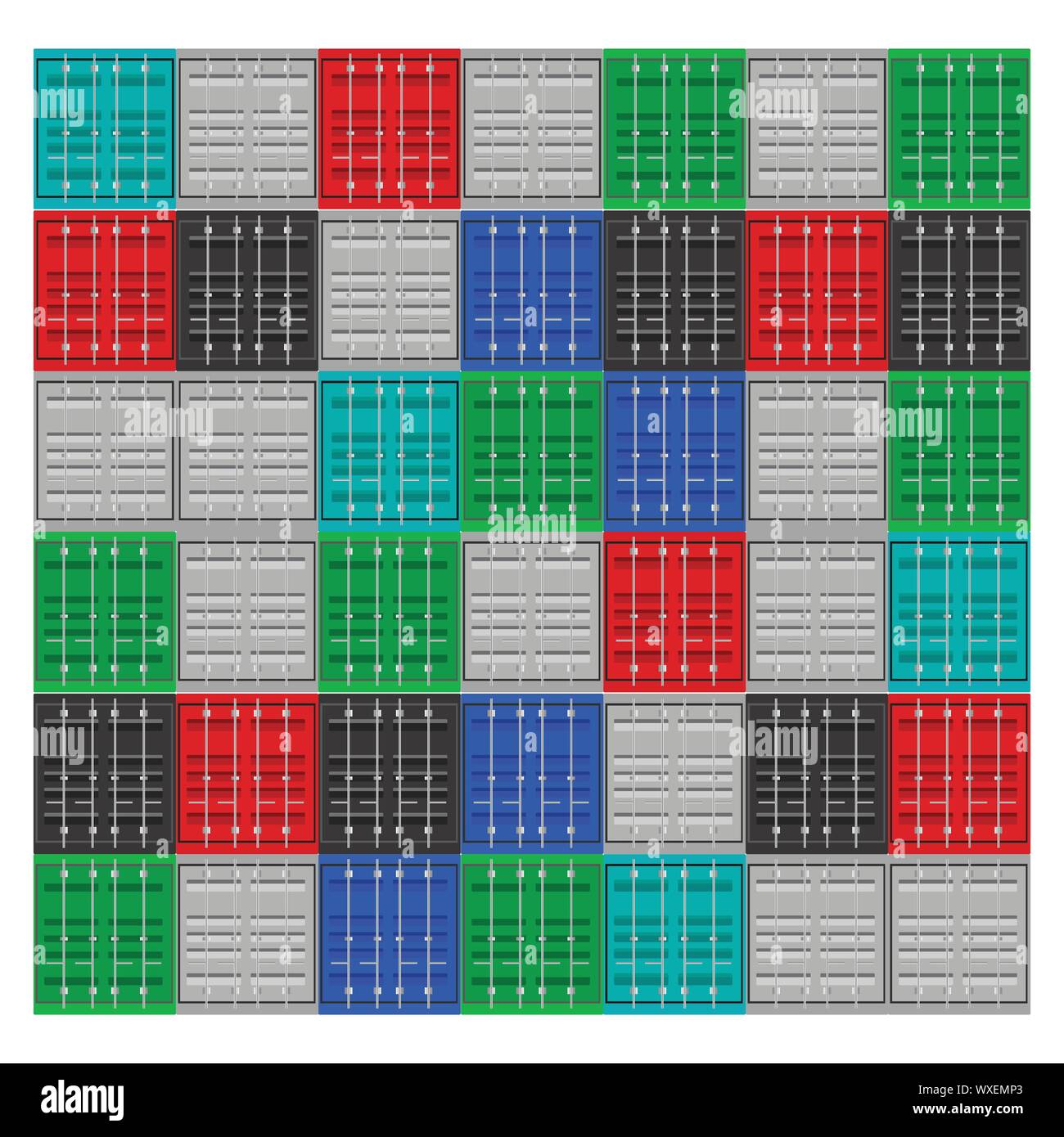 Fracht-Container-Vektor-Illustration isoliert auf weißem Hintergrund Stock Vektor