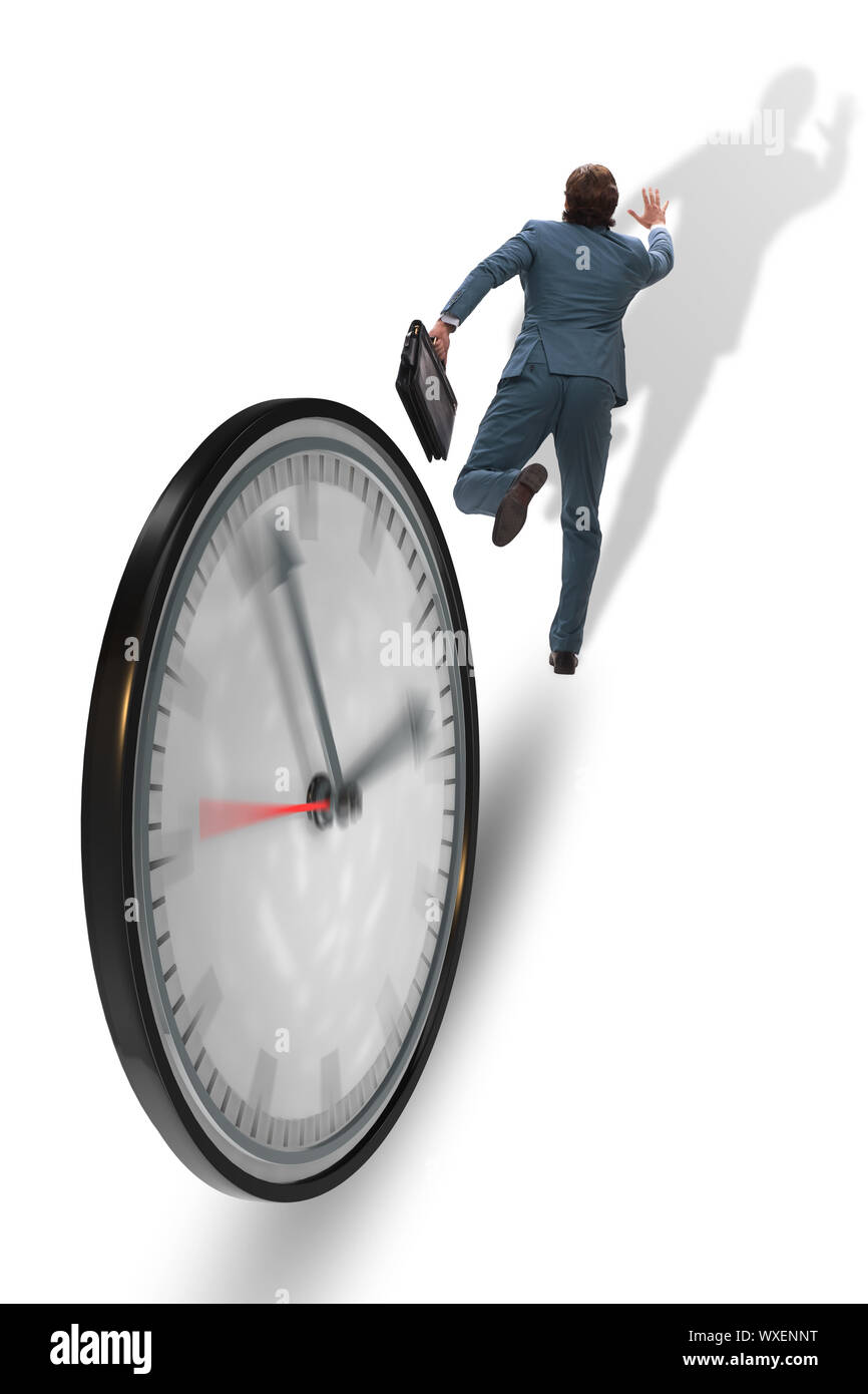 Unternehmer Mitarbeiter in Time Management Konzept Stockfoto