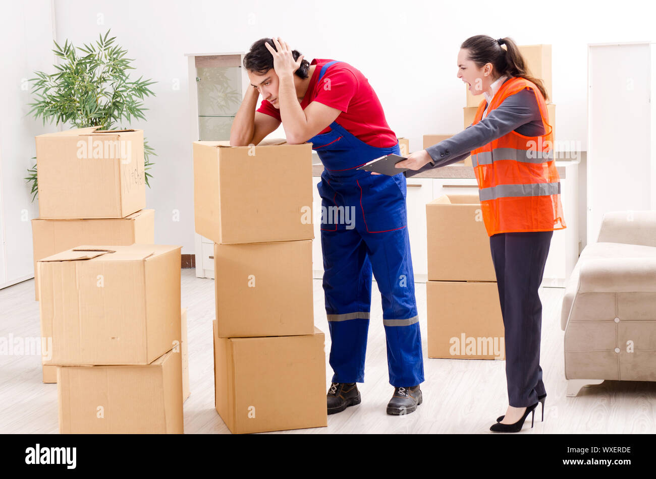 Professionelle movers tun Home Umzug Stockfoto