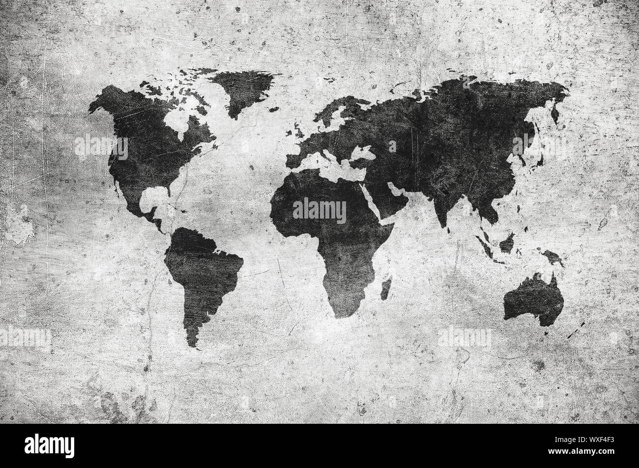 Grunge-Karte der Welt Stockfoto