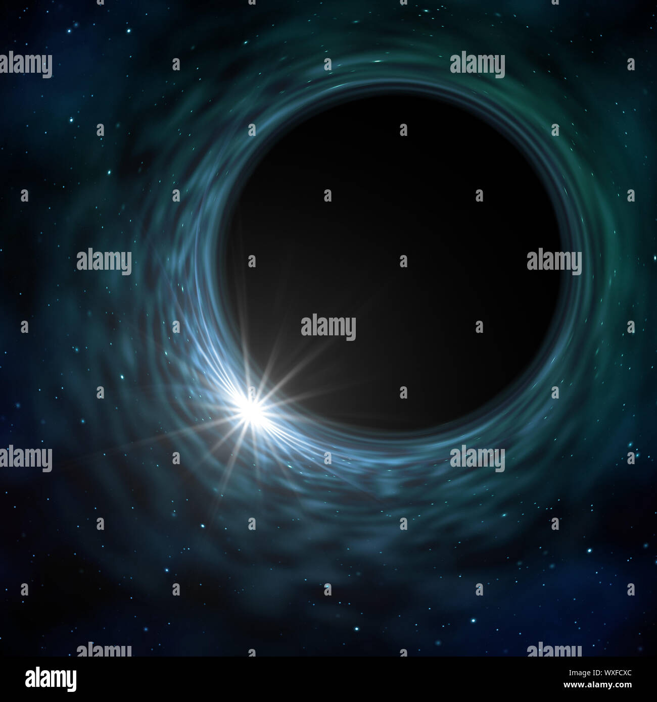 Space time warp Singularität Stockfoto