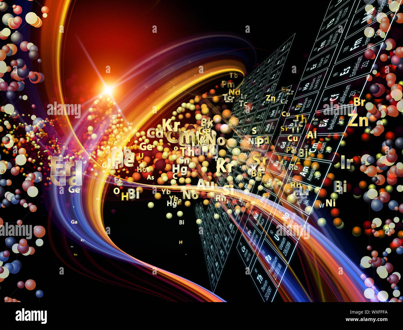 Hintergrund der chemischen Symbole, fraktale Grafiken und Designelemente ihr Design zu den Themen Chemie, Biologie, Pharmakologie und Mod zu ergänzen. Stockfoto
