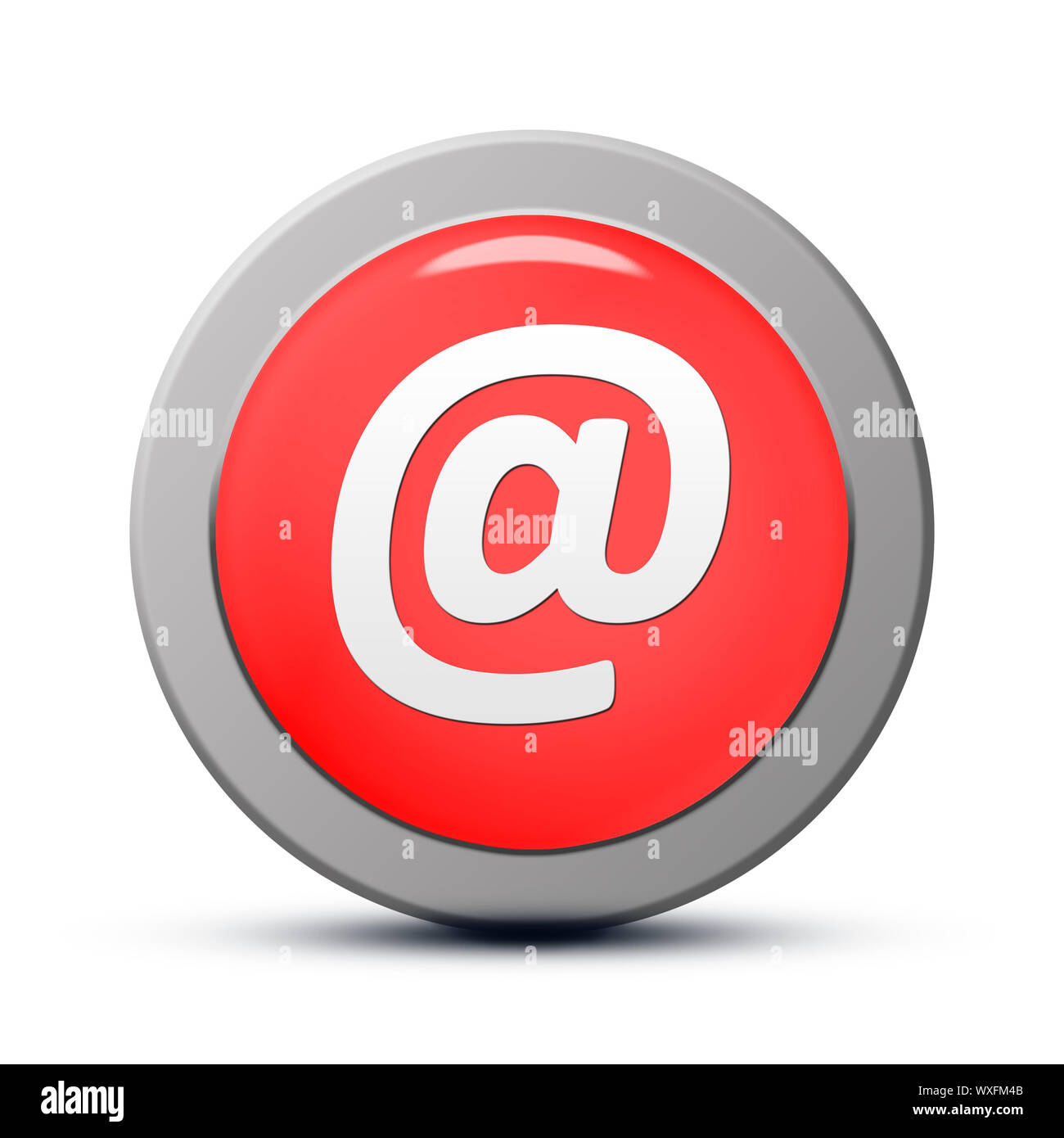 Symbol Serie: rote runde E-Mail-Adresse Taste Stockfoto