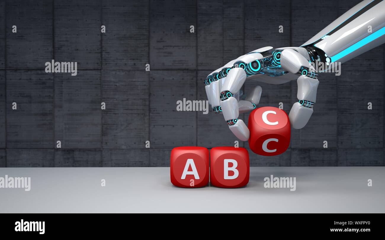 Roboterhand ABC Stockfoto