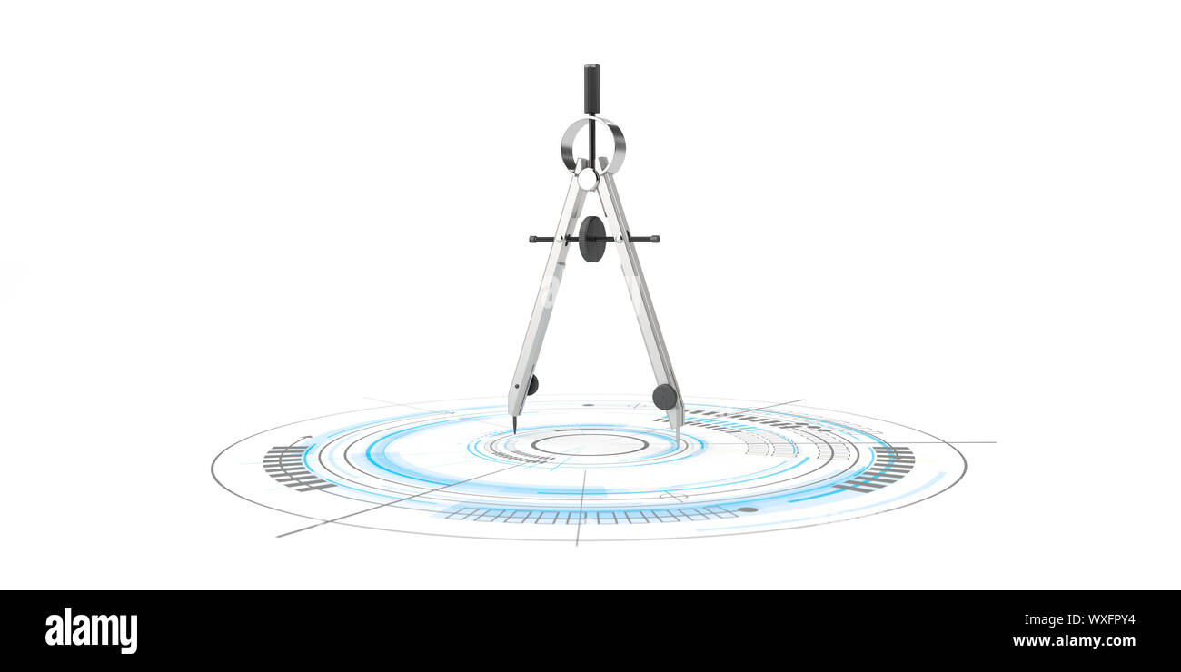 Kompass Technische Zeichnung Stockfoto