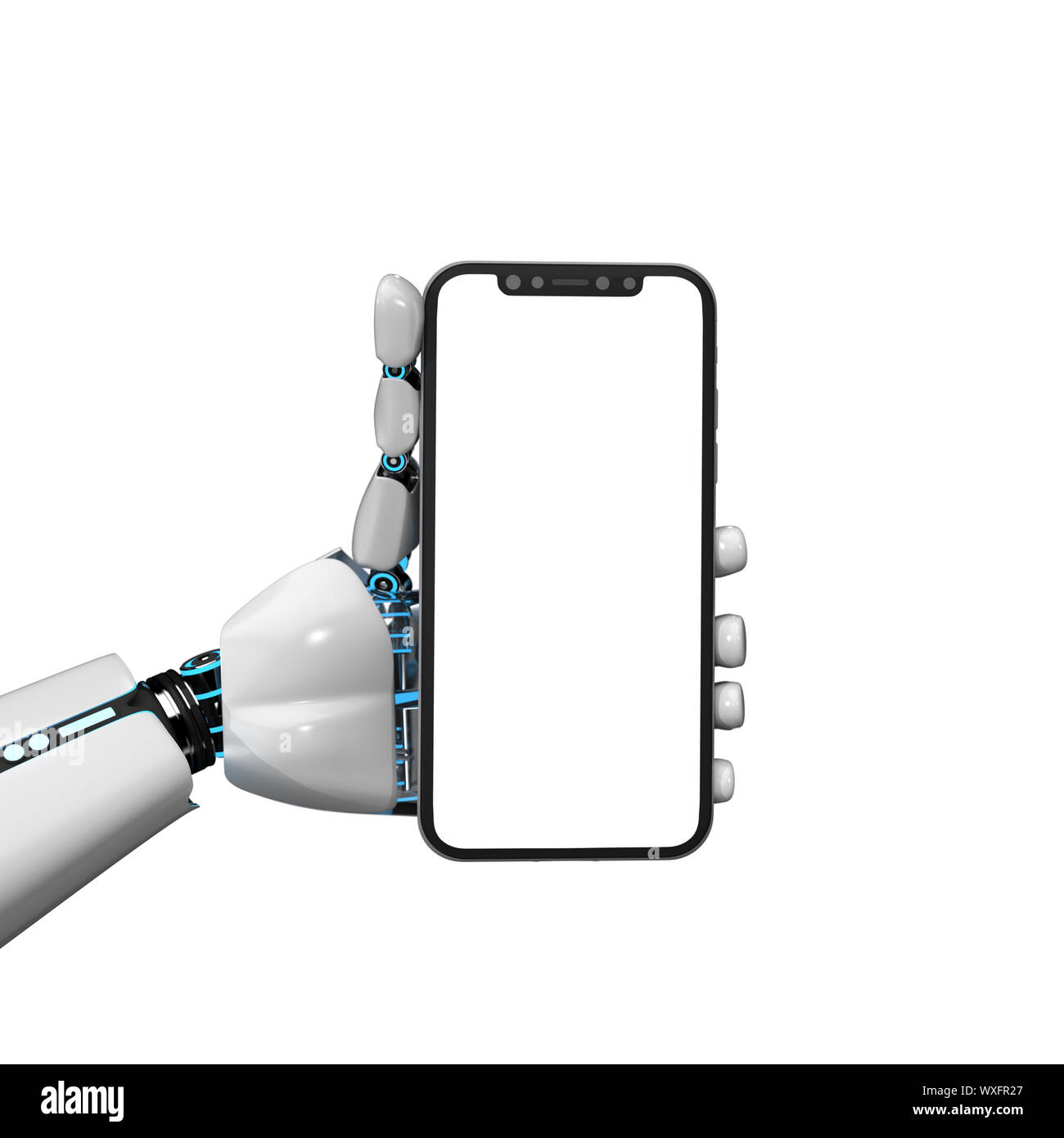 Roboter Hände Smartphone Stockfoto