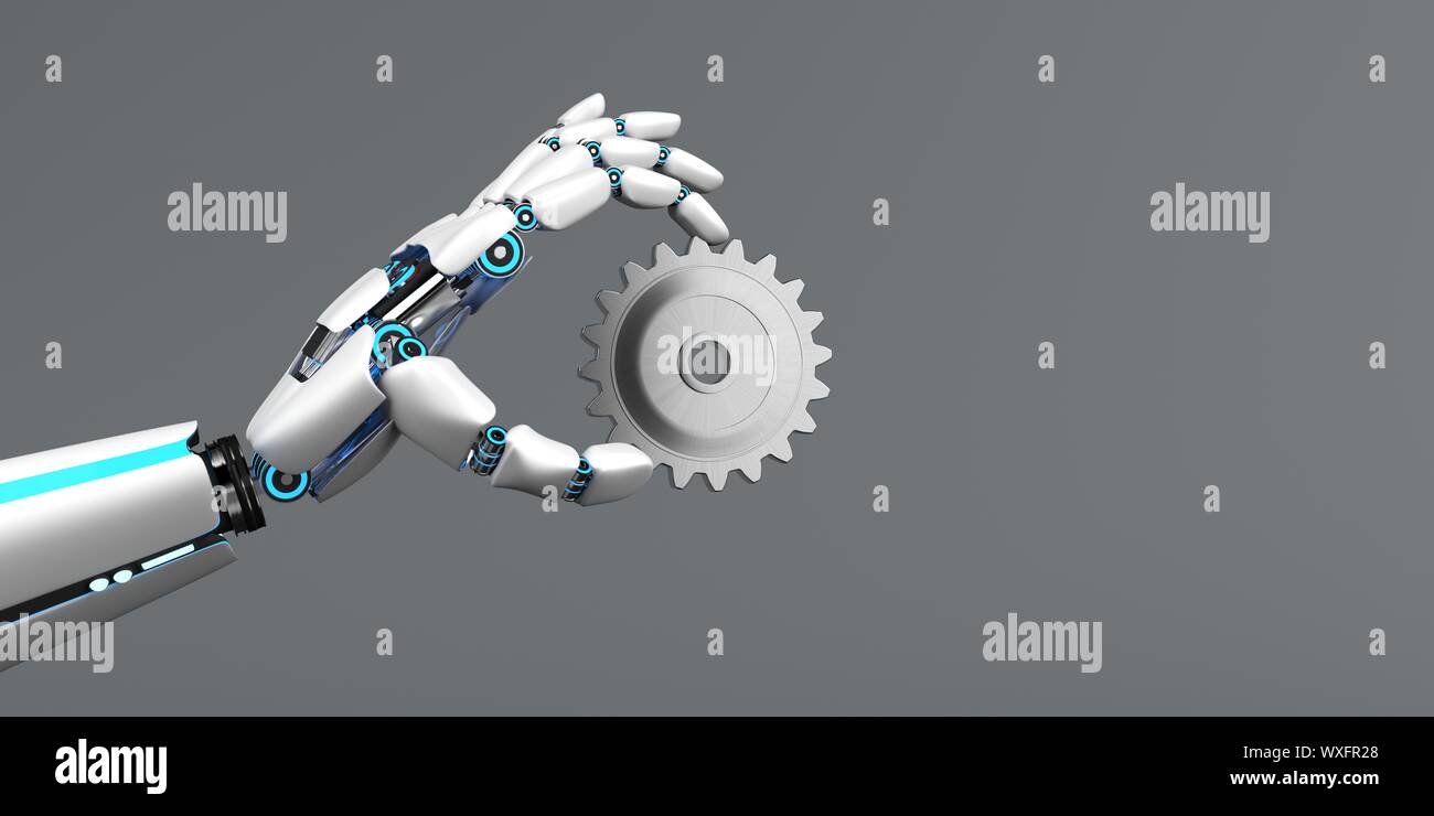 Roboterhand Zahnrad Stockfoto