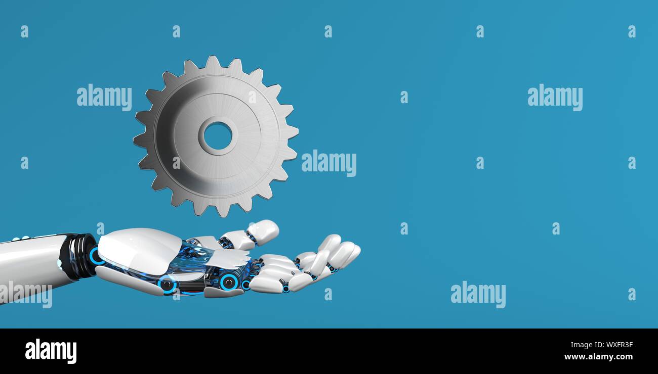 Roboterhand Zahnrad Stockfoto