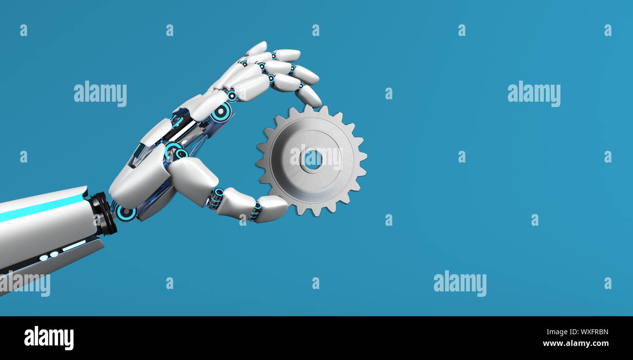 Roboterhand Zahnrad Stockfoto