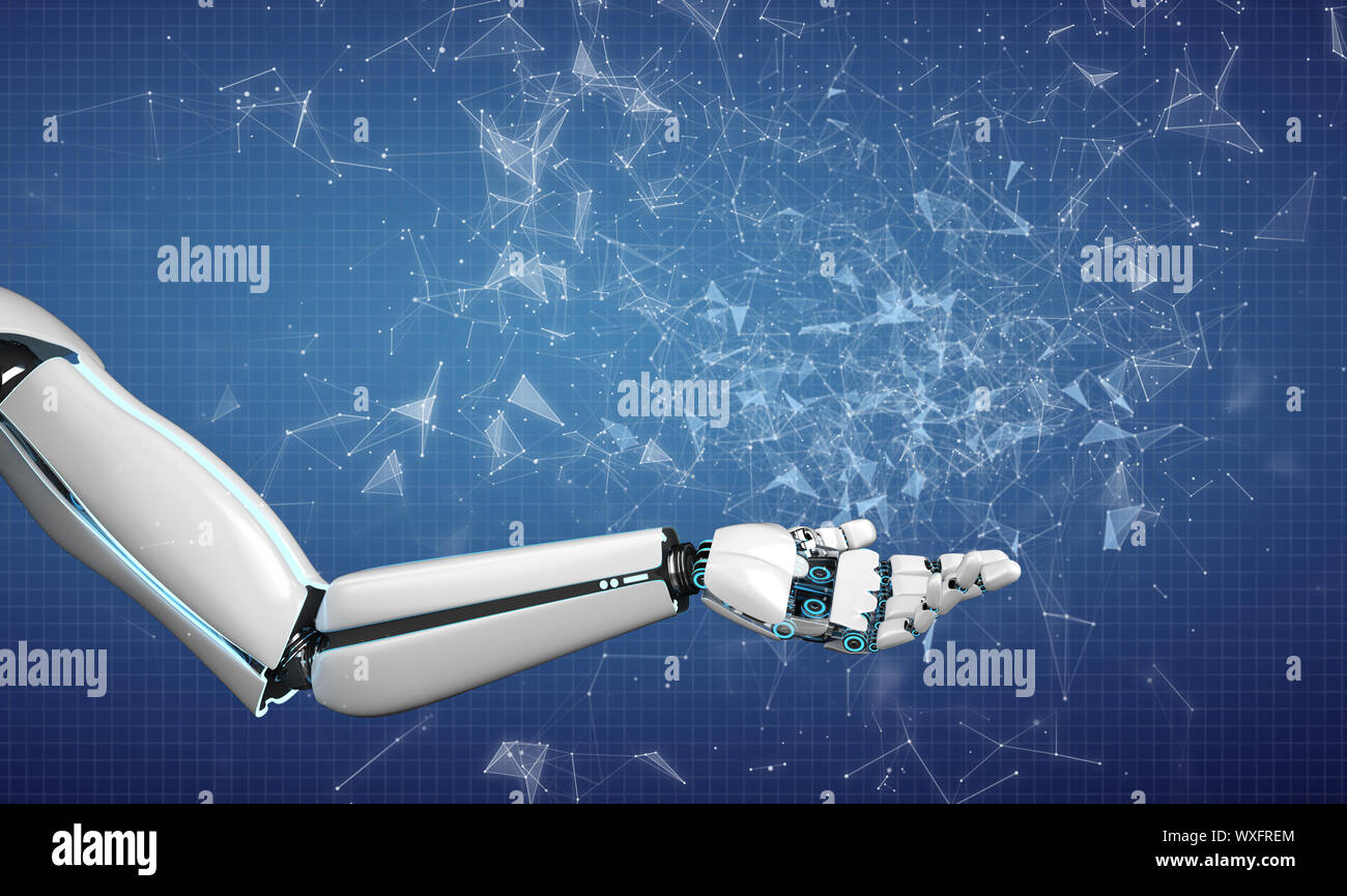 Roboter Hand Willkommen Netzwerke Stockfoto
