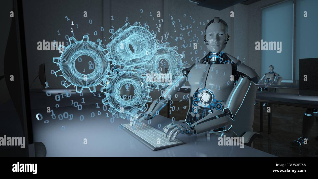 Humanoide Roboter Development Engineer Stockfoto
