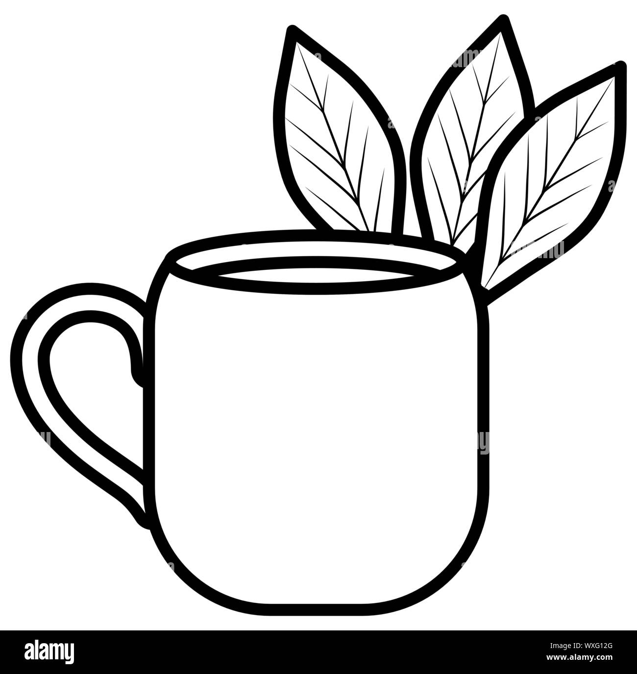 Mint Tasse Kaffee auf weißem Hintergrund, Vector Illustration Stock Vektor