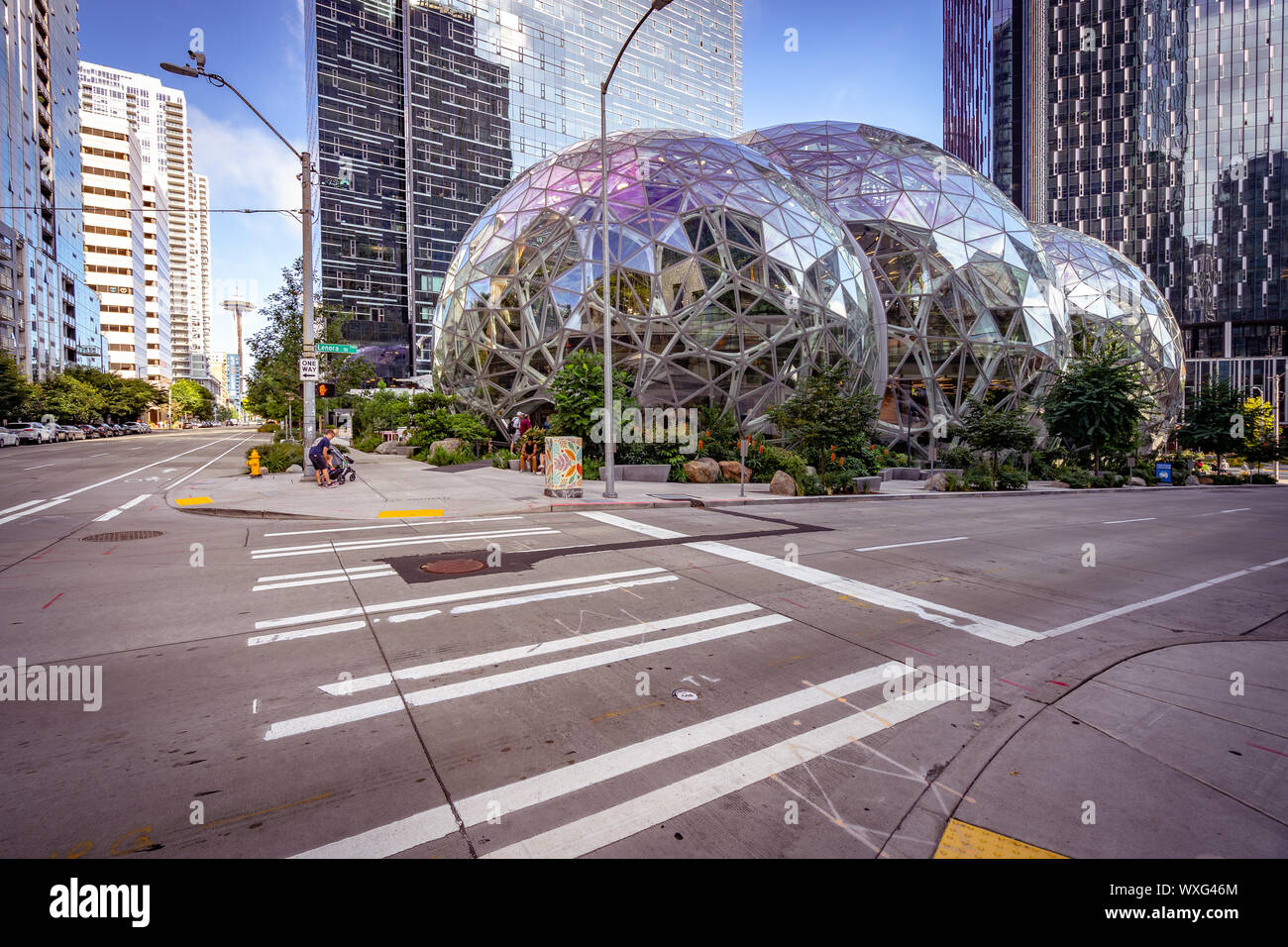 Seattle, Washington, USA - Amazon Sphären Gebäude Stockfoto
