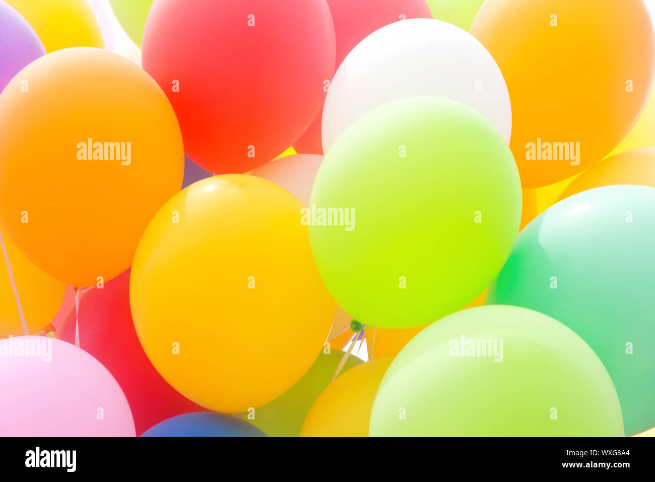 Bunte Ballons Hintergrund Stockfoto