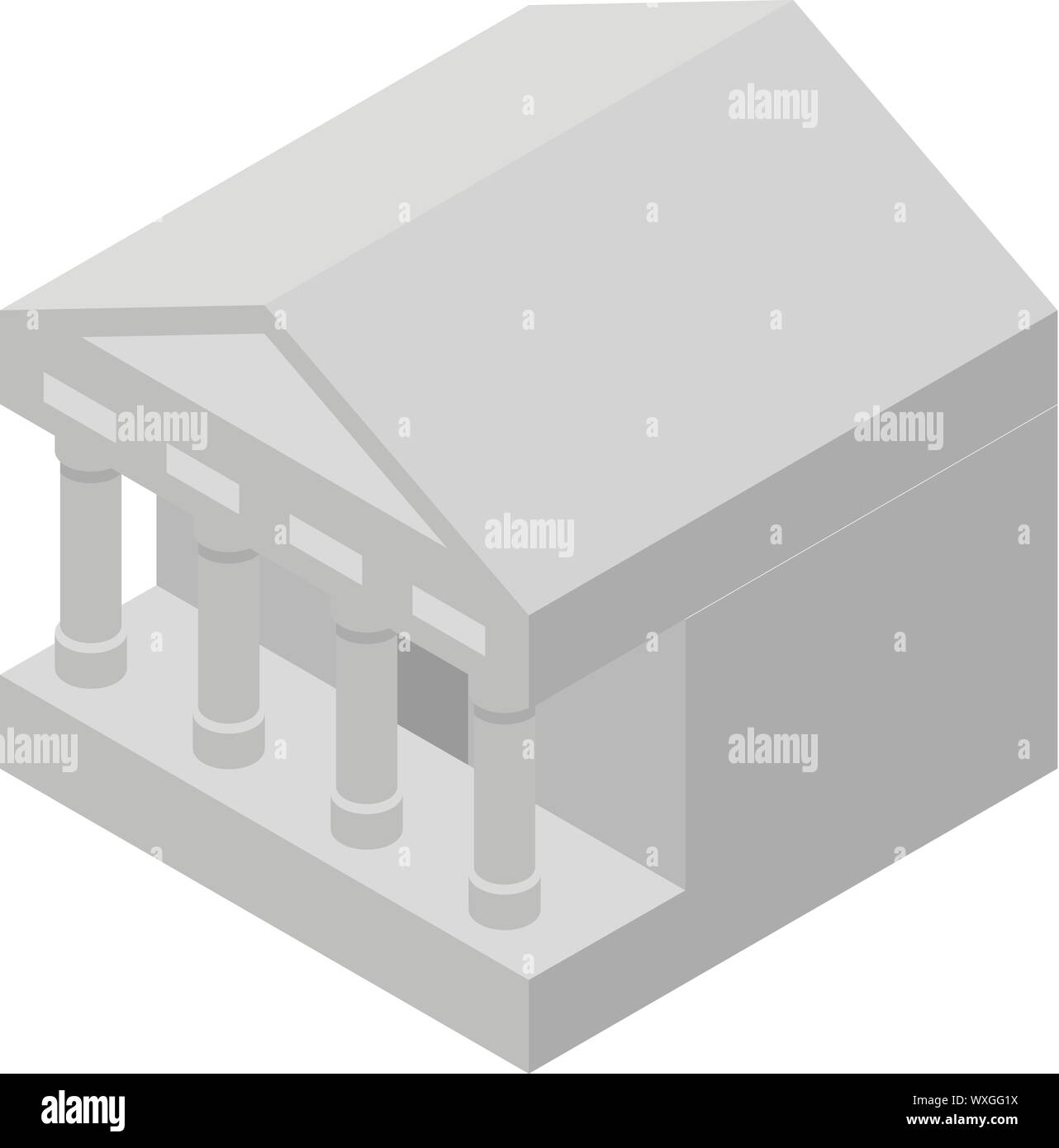 Gerichtsgebäude das Symbol. Isometrische der Gerichtsgebäude vektor Symbol für Web Design auf weißem Hintergrund Stock Vektor