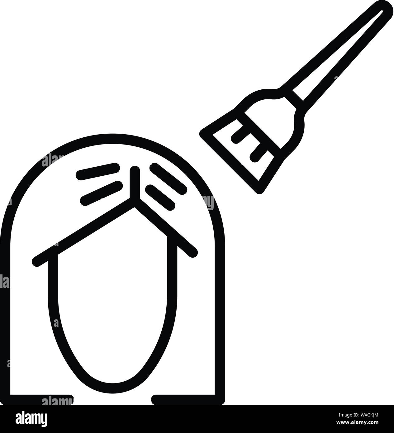 Mädchen Haarfärbemittel Symbol. Umrisse Mädchen Haarfärbemittel vektor Symbol für Web Design auf weißem Hintergrund Stock Vektor