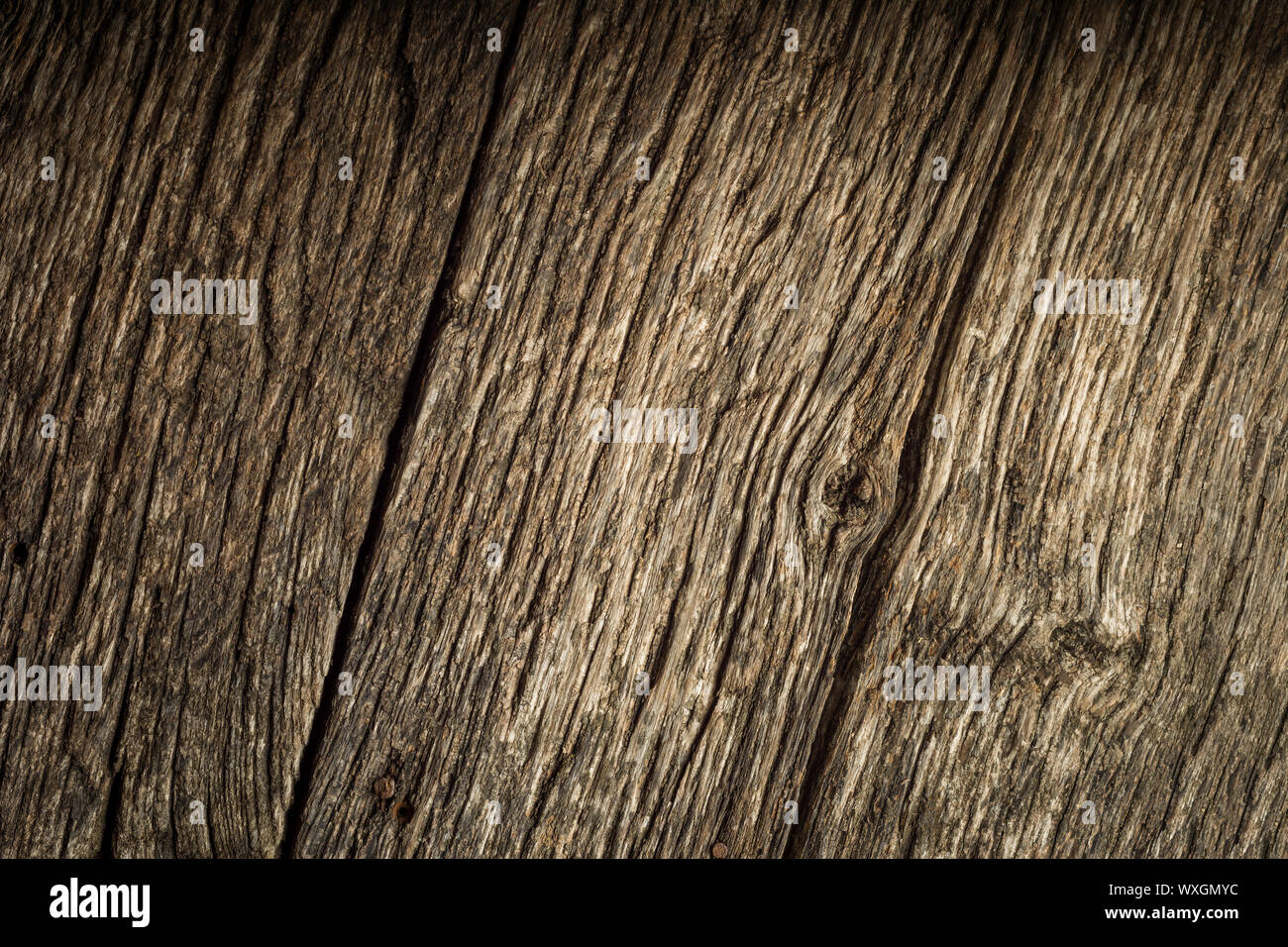Holz board verwitterten mit Kratzer Textur vintage Hintergrund. Stockfoto