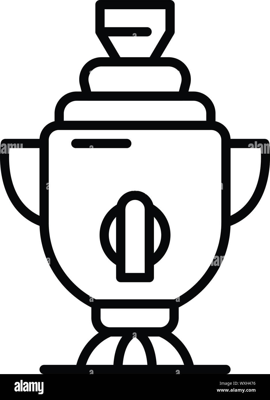 Russischen samowar Symbol. Umrisse russischen Samowar vektor Symbol für Web Design auf weißem Hintergrund Stock Vektor
