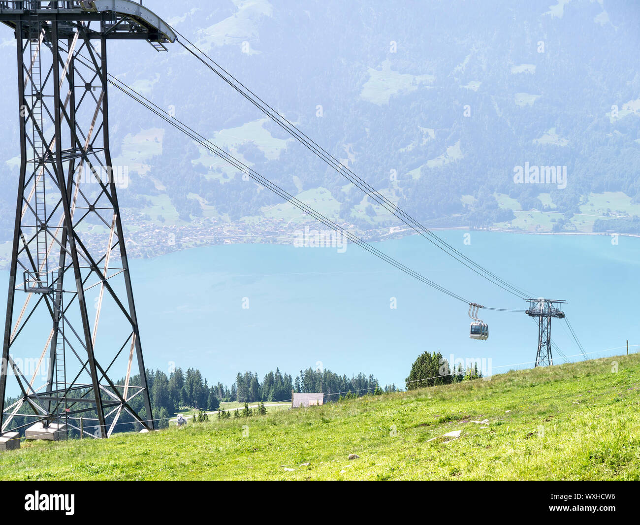 Ein Bild der Bergbahn in Beatenberg Schweiz Stockfoto