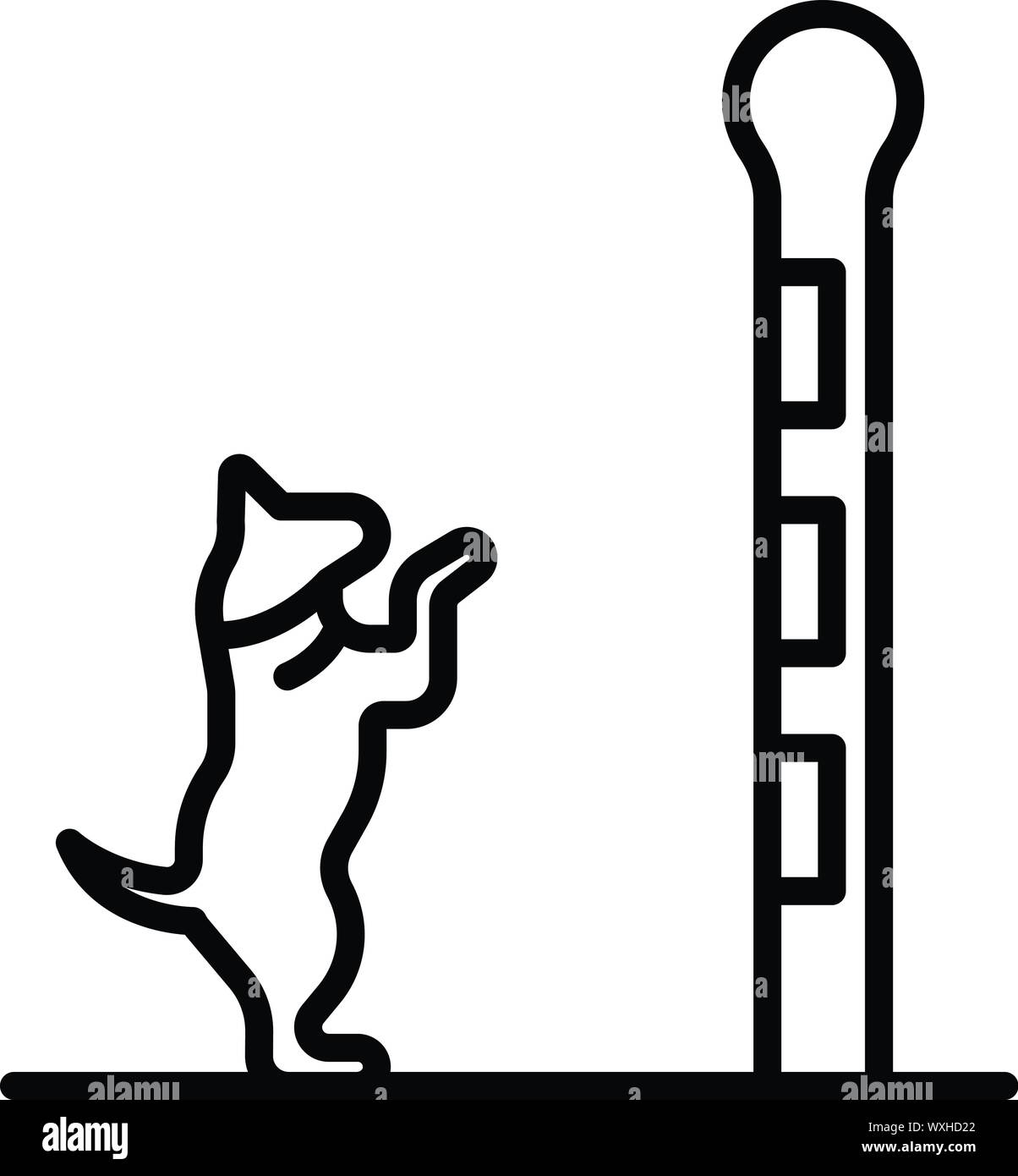 Hund springen Wand Symbol. Umrisse Hund springen Wand vektor Symbol für